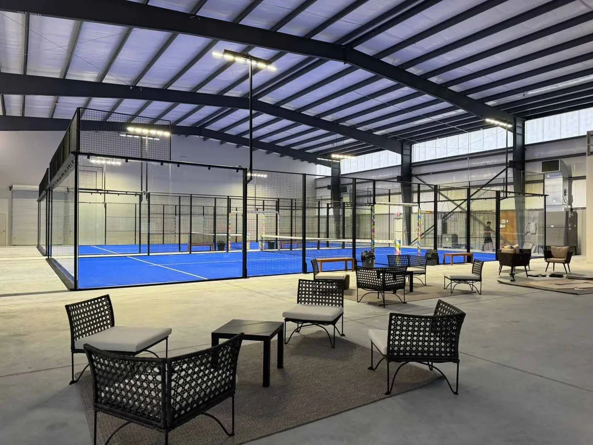 indoor playing area at Cube Padel Houston in Houston, TX