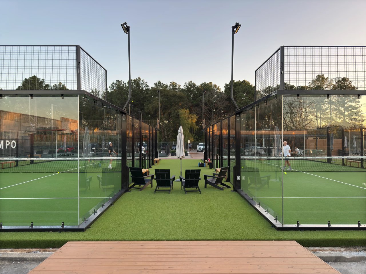 outdoor playing area at TEMPO Padel & Pickleball Club in Houston, TX