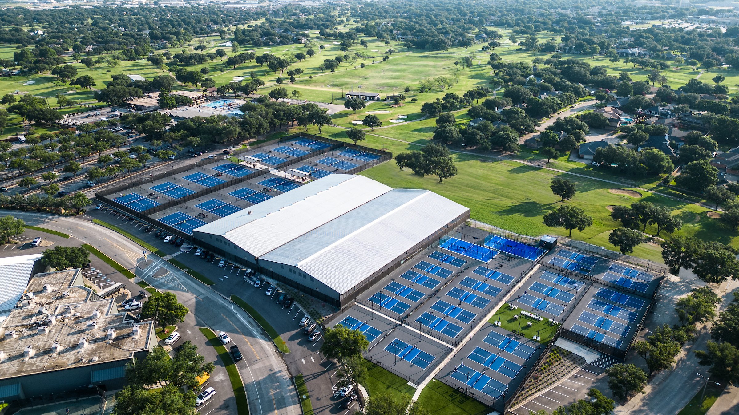 Pickleball courts at Brookhaven Country Club in Dallas, Texas
