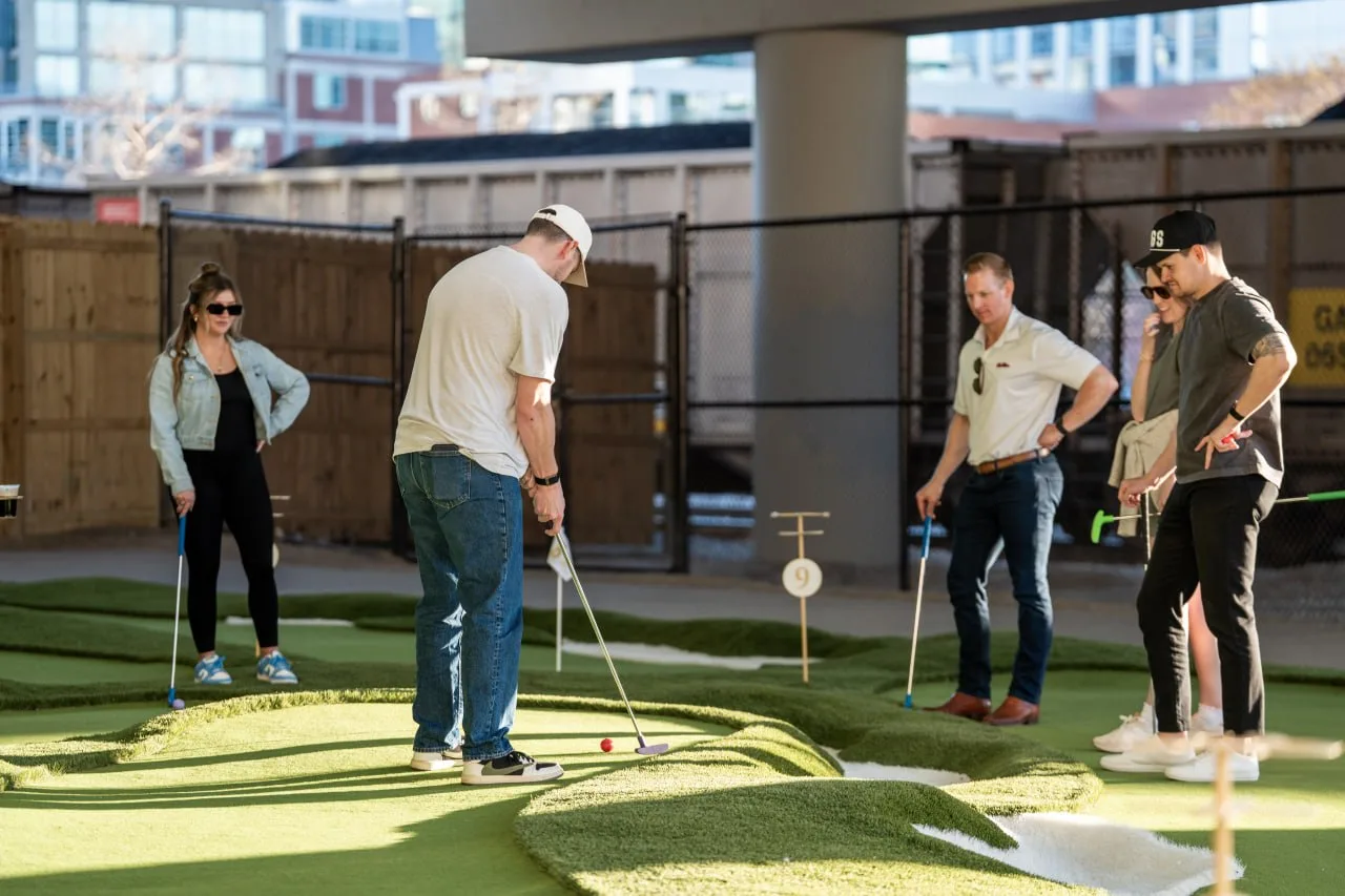 pickleball courts at Dinkville Under Broad in Nashville, TN