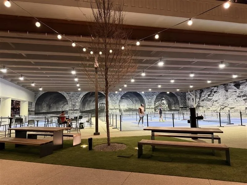 players enjoying pickleball at Dinkville Under Broad in Nashville, TN