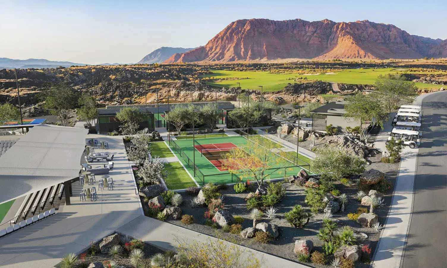 pickleball courts at Black Desert Resort in Ivins, UT