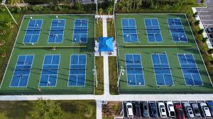 pickleball courts at Pompano Trailhead Pickleball Courts in Sarasota, FL