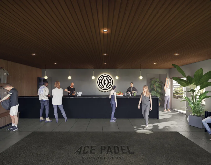 Padel courts at Ace Padel in Miami, Florida