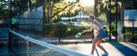 players enjoying pickleball at Palmetto Dunes Tennis & Pickleball Center in Hilton Head Island, SC