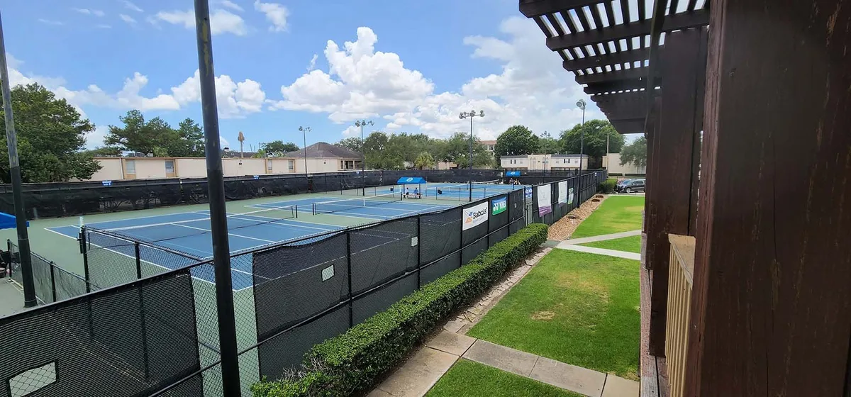 Pickleball courts at Bay Area Racquet Club in Houston, Texas