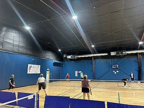 Pickleball courts at Texas Badminton & Pickleball in Houston, Texas