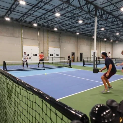 Indoor pickleball courts at The Pickleball Club of Tysons in Vienna, VA