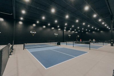 Indoor pickleball courts at The Picklr Kaysville in Kaysville, UT