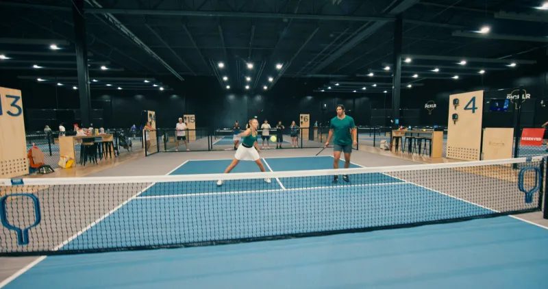 Indoor pickleball courts at The Picklr Kaysville in Kaysville, UT