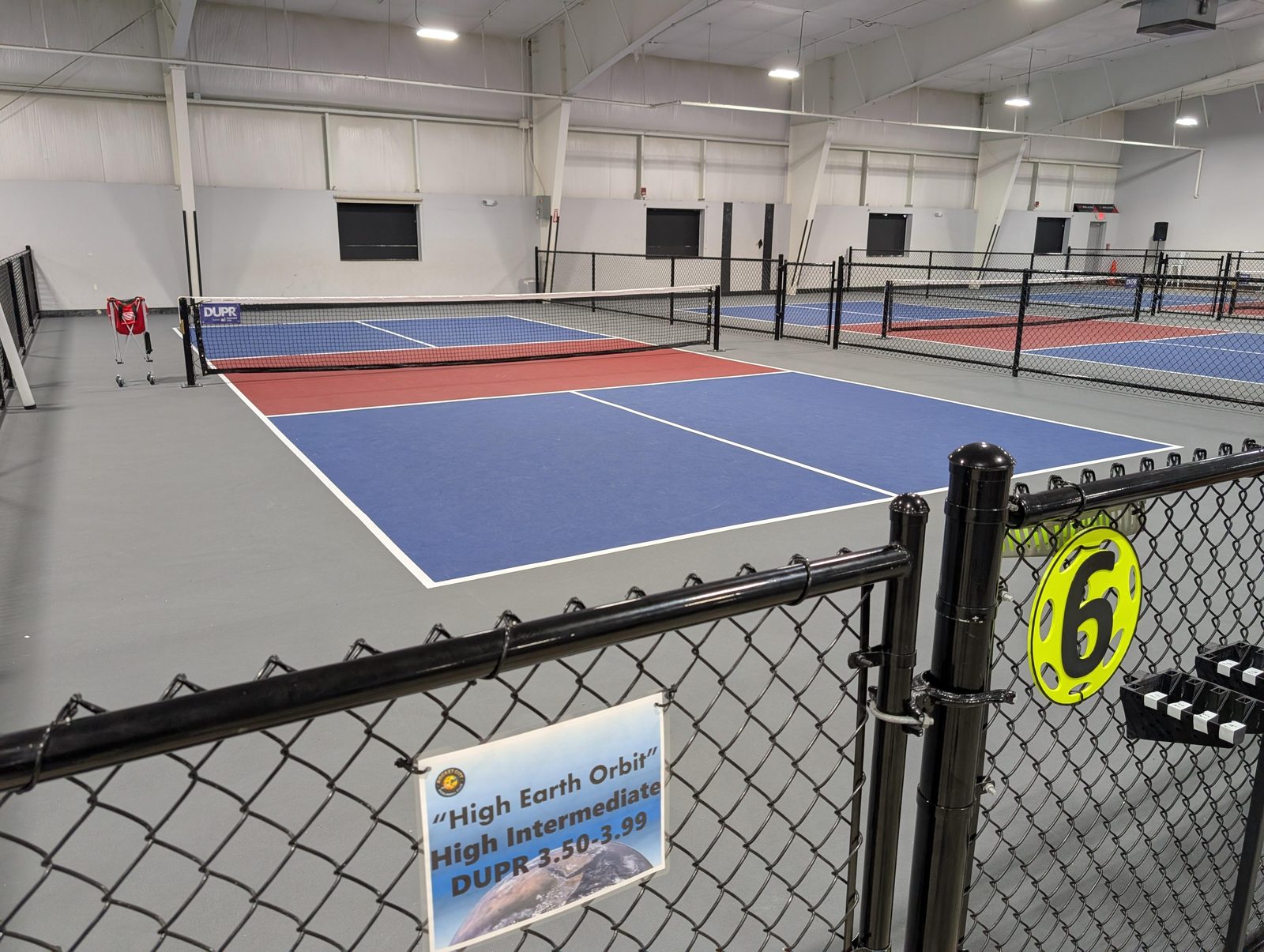 Indoor pickleball courts at Rocket City Pickleball Club in Huntsville, AL