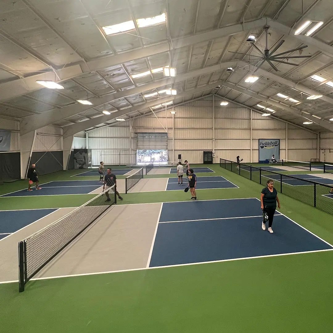 Indoor pickleball courts at In-Shape Natomas in Sacramento, CA