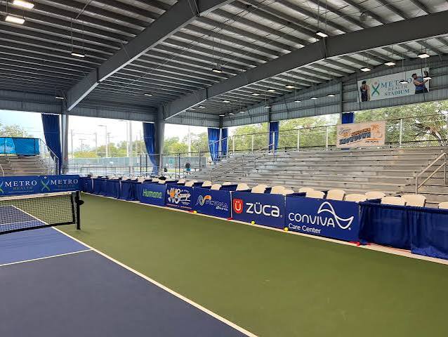 Indoor pickleball courts at Pictona at Holly Hill in Holly Hill, FL