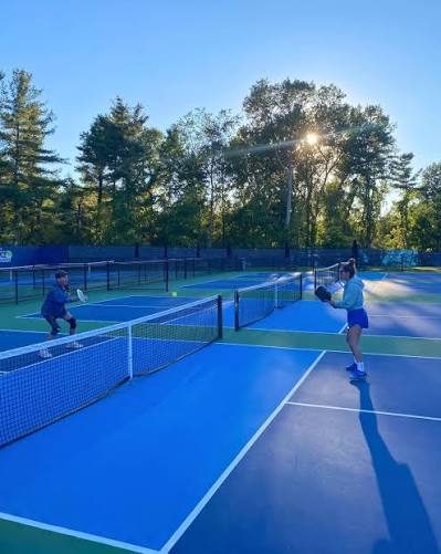 Outdoor pickleball courts at The EDGE Sports & Fitness in South Burlington, VT
