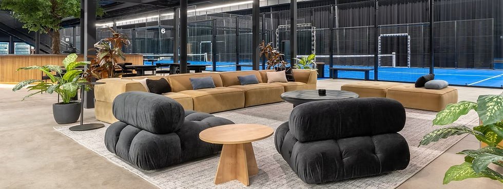 Member lounge at Padel Haus Nashville