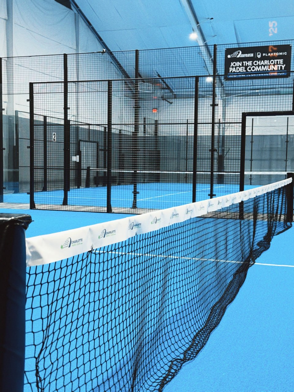 Indoor padel courts at Charlotte Padel Club - South Charlotte in Charlotte, NC