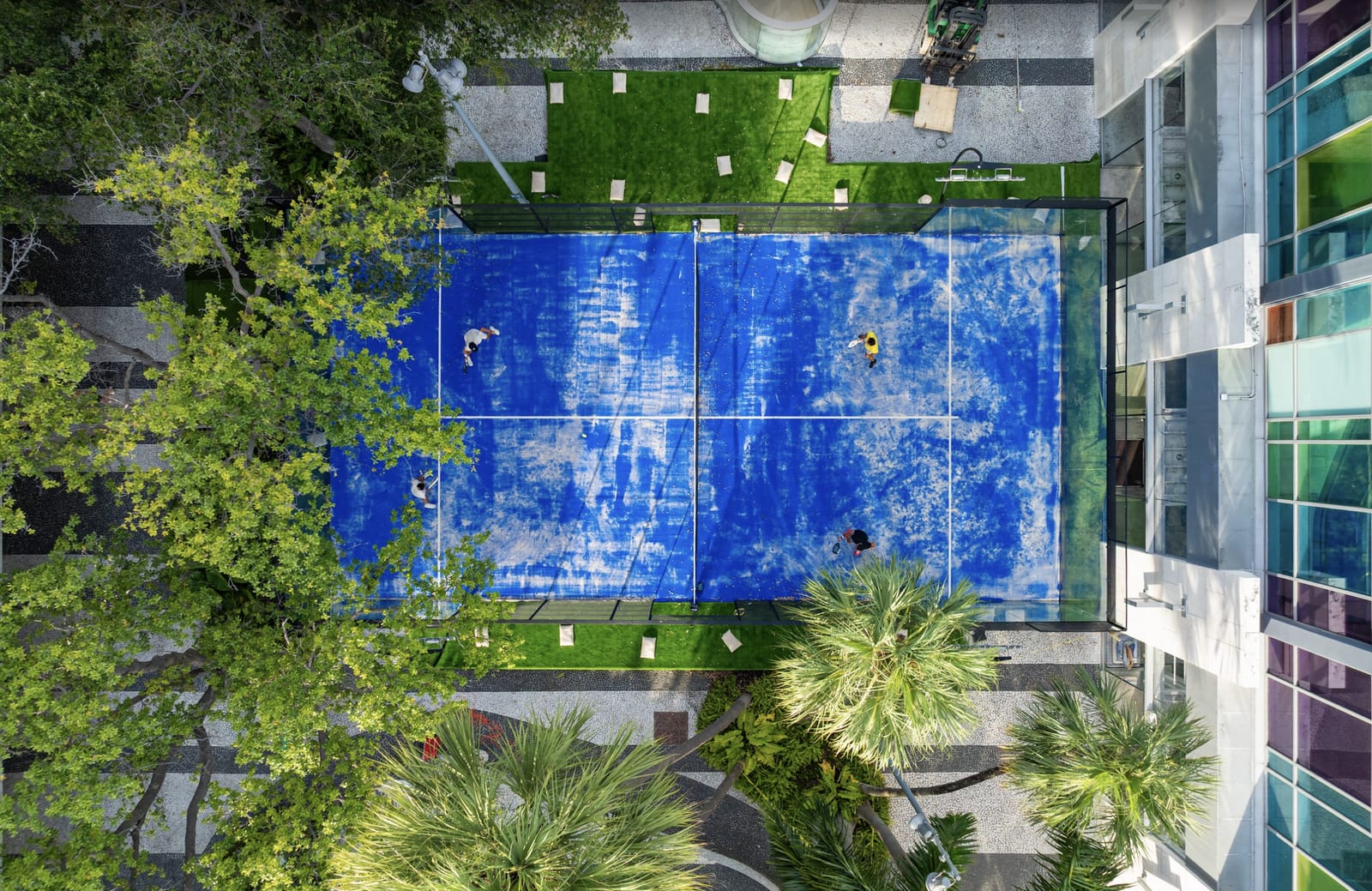 Padel courts at Padel X Summer Club in Miami Beach, Florida