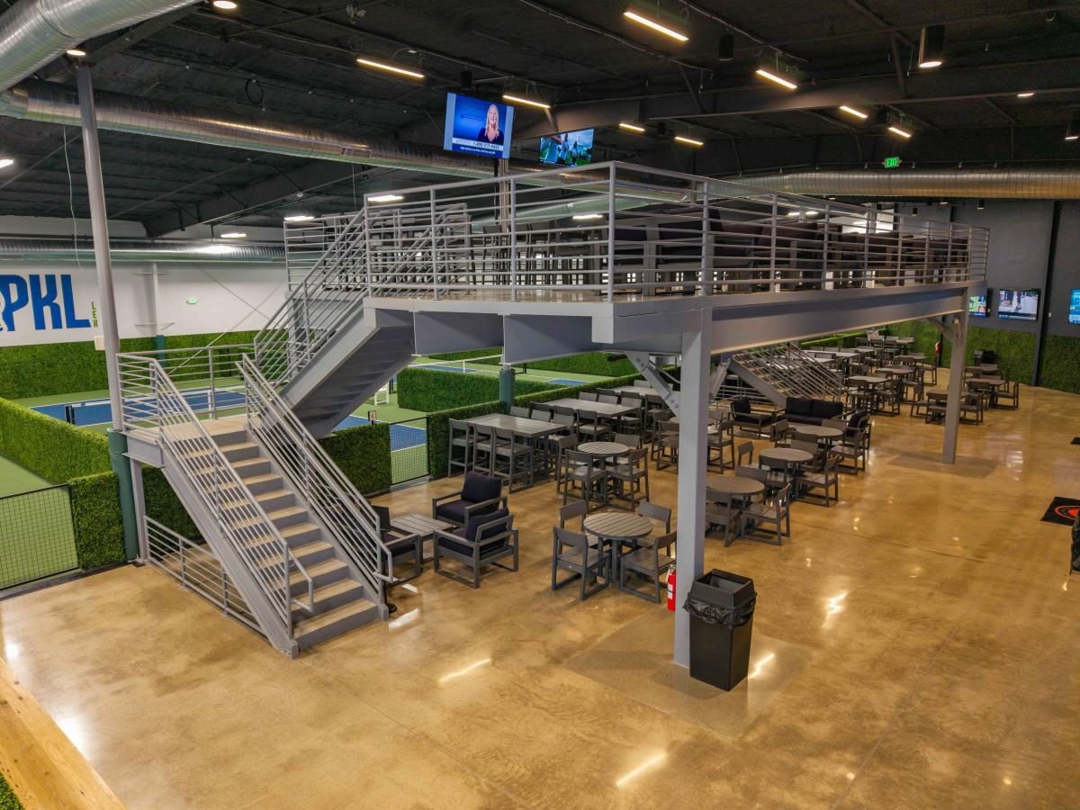 Indoor pickleball courts at PKL Lex in Lexington, KY