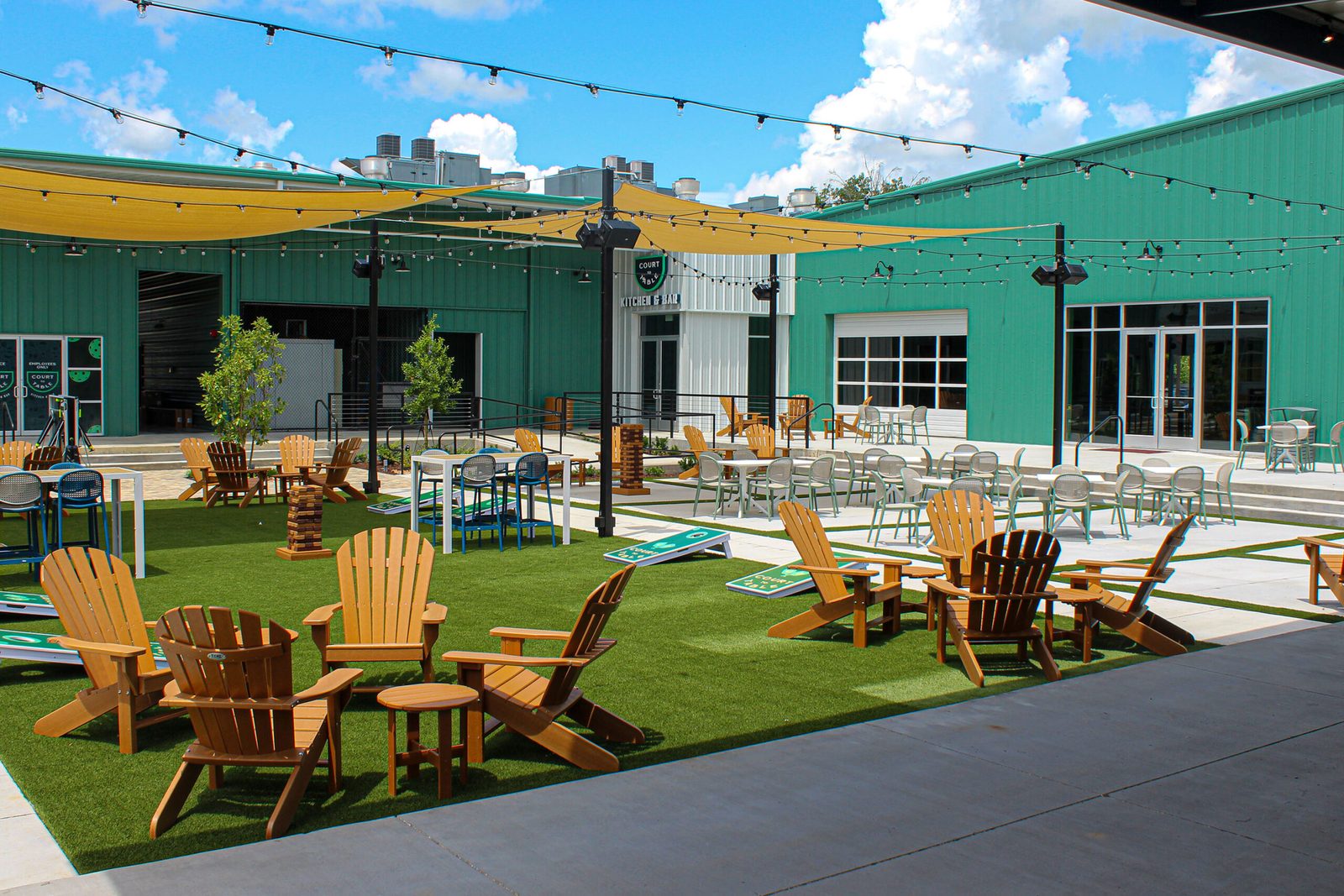 Outdoor pickleball courts at Court to Table in Baton Rouge, LA