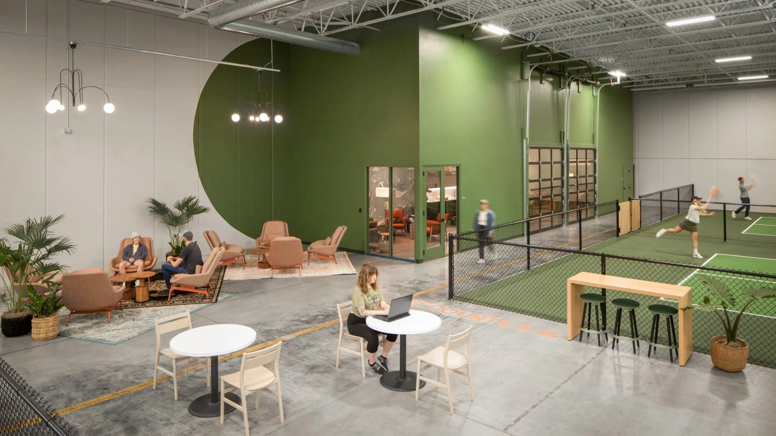 Member lounge at Chip's Pickleball Club