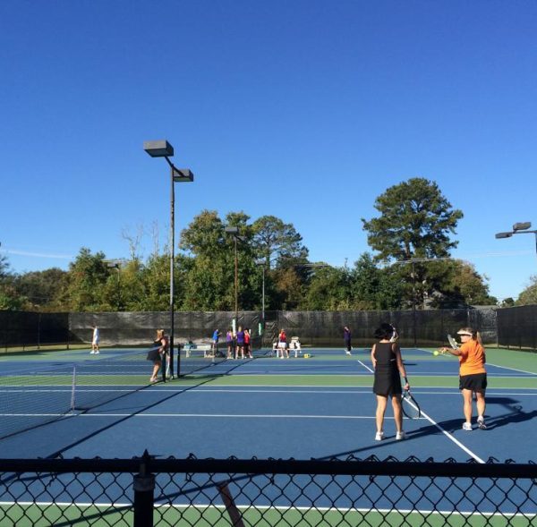 Outdoor pickleball courts at The Legacy in Baton Rouge, LA