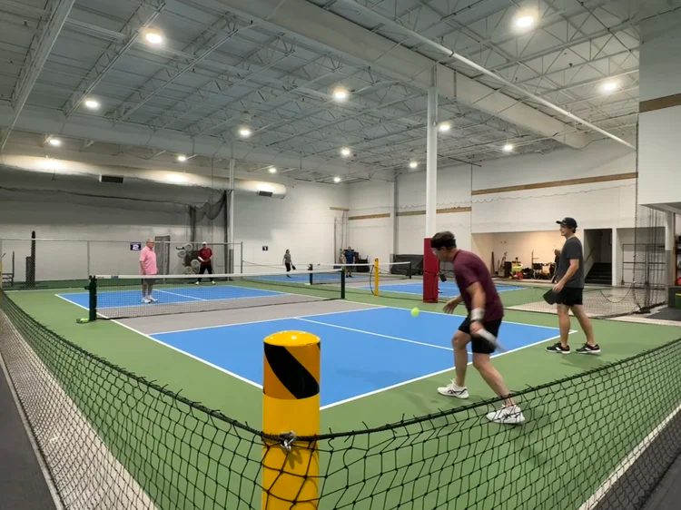 Indoor pickleball courts at PlayIT! in Grand Forks, ND