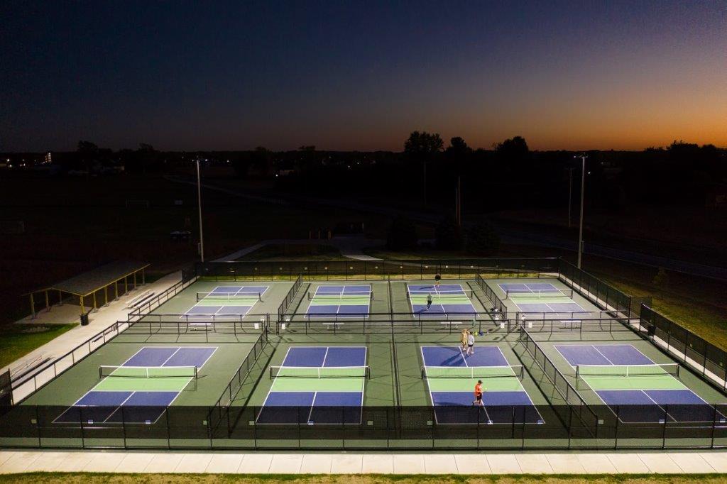 Outdoor pickleball courts at Bowling Green Community Center in Bowling Green, OH